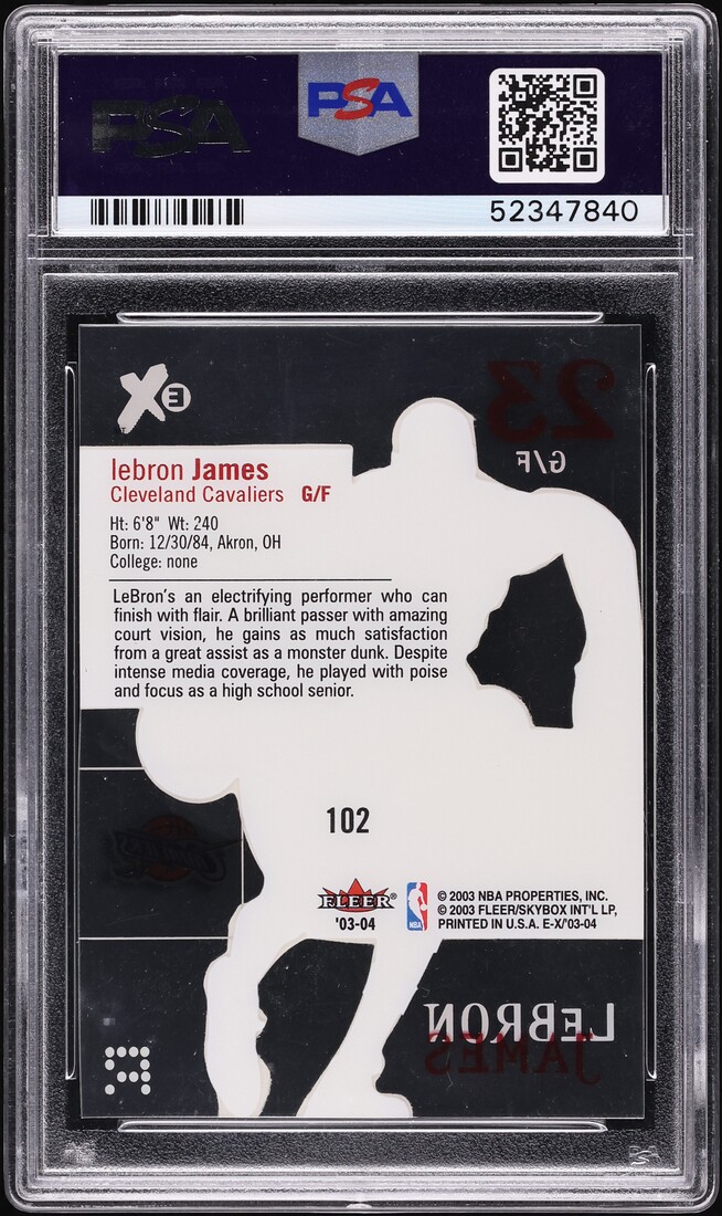 2003 Fleer E-X LeBron James ROOKIE #102 PSA 8 NM-MT