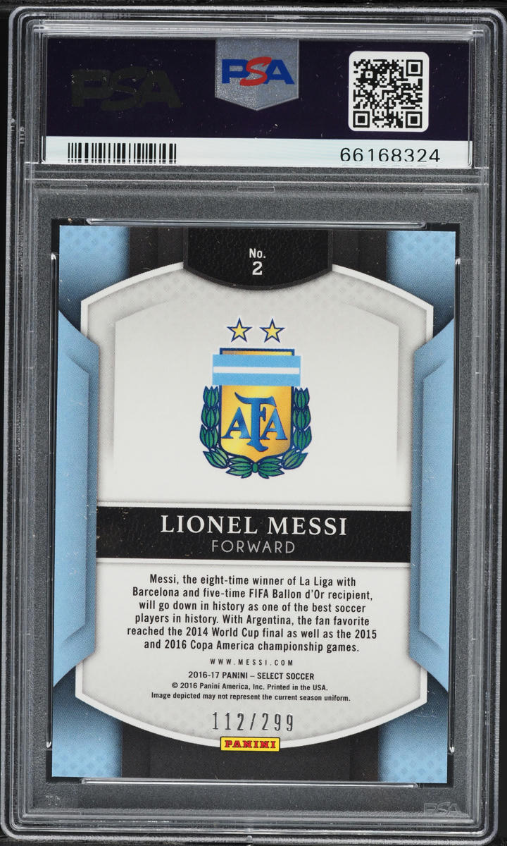2016 Select Blue Prizm Lionel Messi /299 #2 PSA 10 GEM MINT