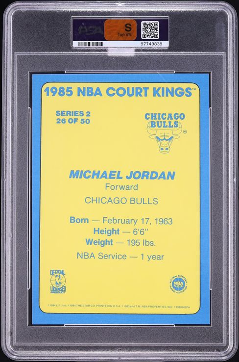 1984 Star Court Kings 5X7 Michael Jordan ROOKIE #26 MBA PSA 6 EXMT