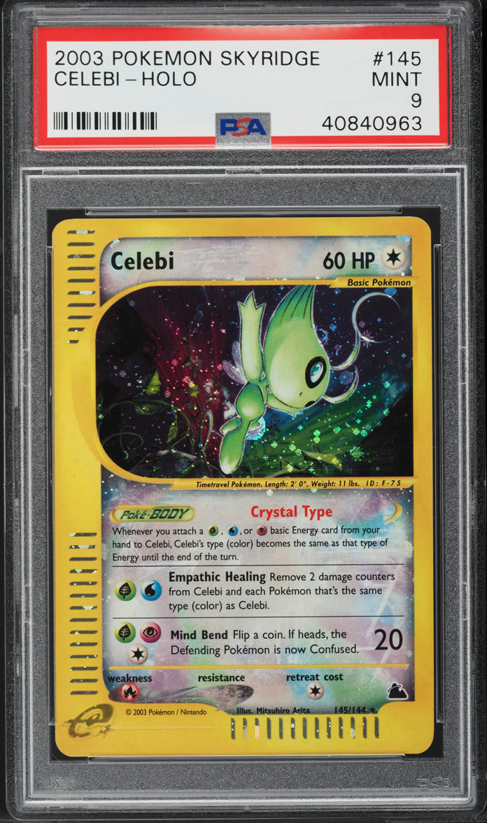 2003 Pokemon Skyridge Holo Crystal Celebi #145 PSA 9 MINT
