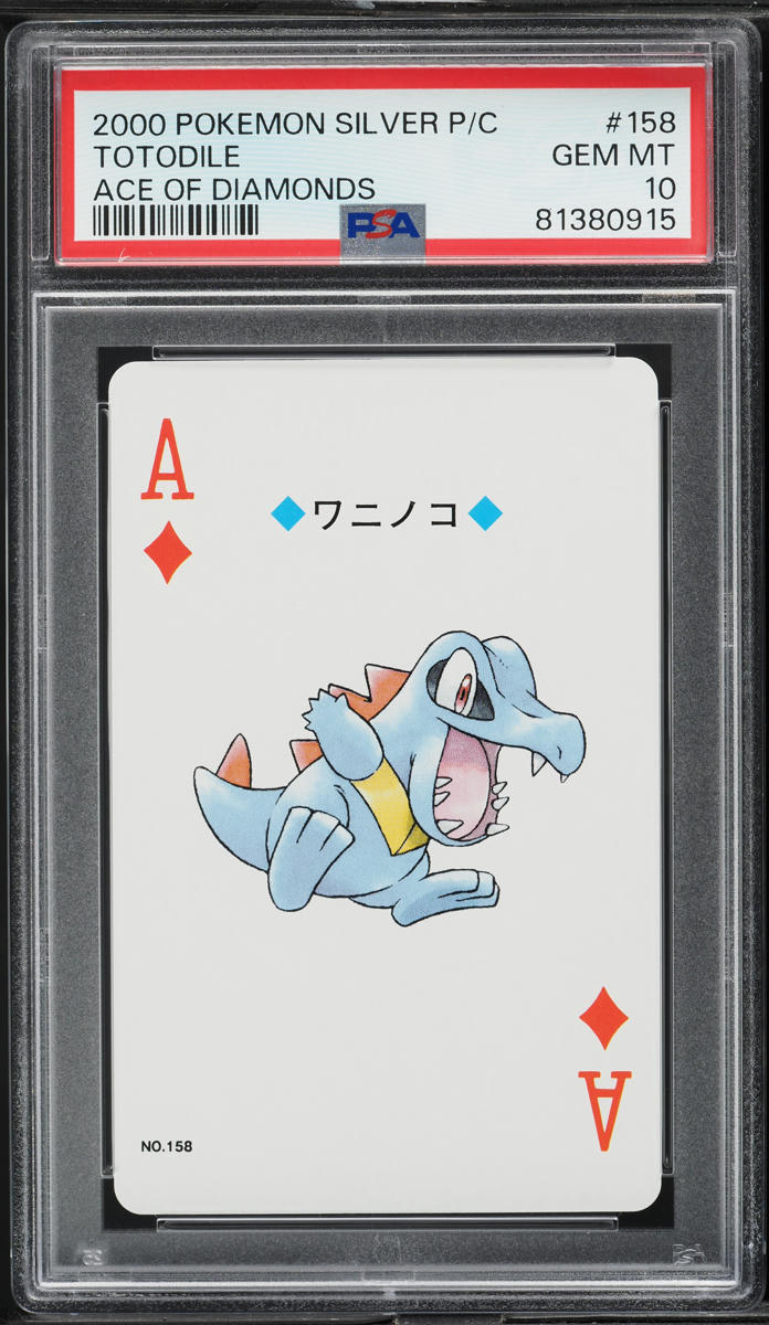 2000 Pokemon Japanese Silver Poker Set Nintendo Playing Card Totodile #158 PSA 10 GEM MINT
