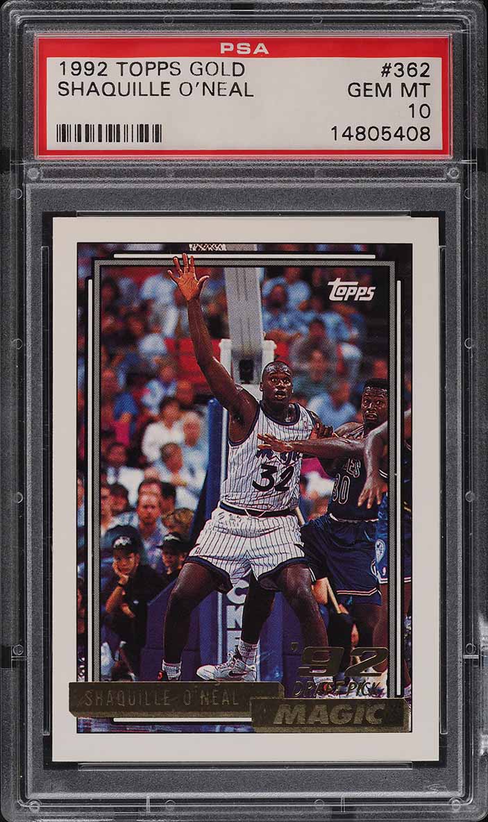 1992 Topps Gold Shaquille O'Neal ROOKIE #362 PSA 10 GEM MINT on
