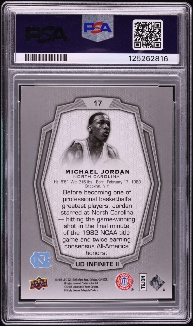 2015 Upper Deck Infinite II Michael Jordan #17 PSA 8 NM-MT - Photo 2