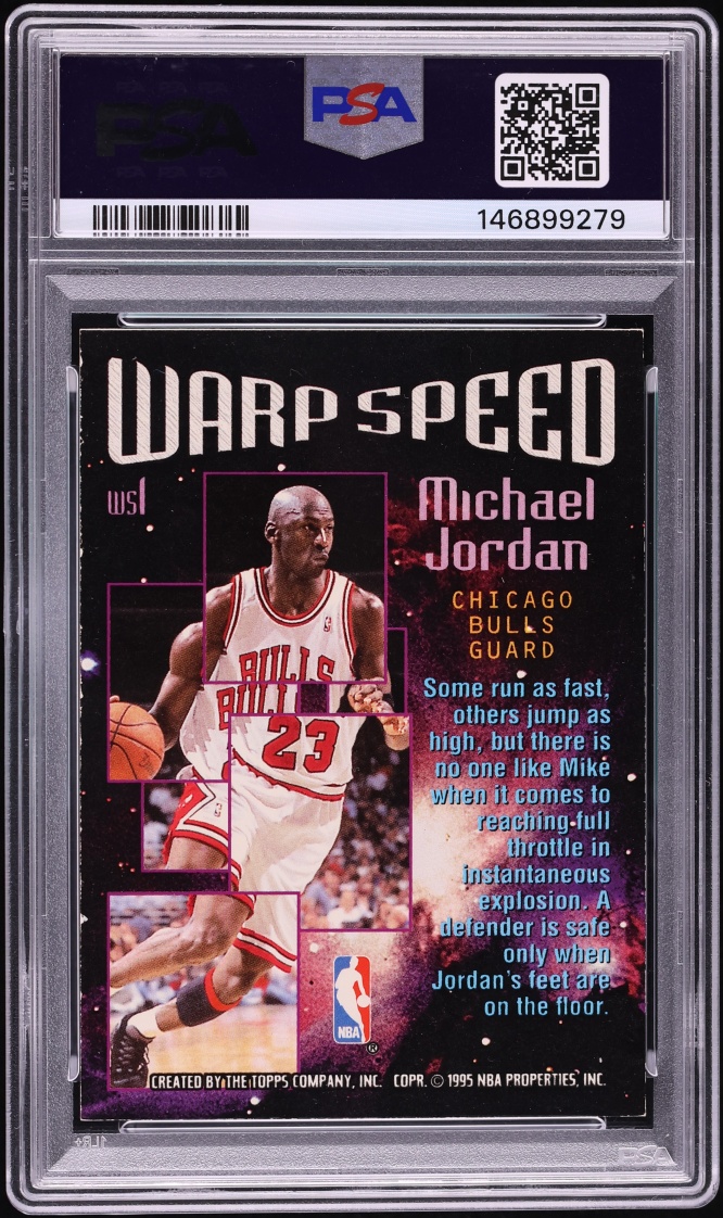 1995 Stadium Club Warp Speed Members Only Michael Jordan #WS1 PSA 5 EX - Photo 2