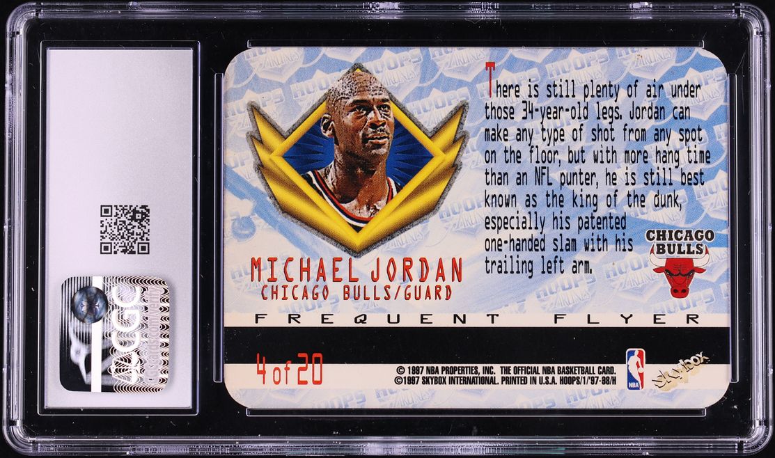 1997 Hoops Frequent Flyer Michael Jordan #4 CGC 9 MINT - Photo 2