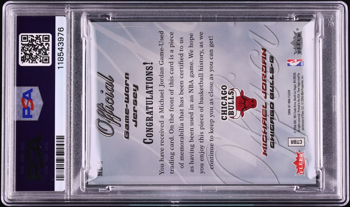 2006 Fleer Missing Links Michael Jordan PATCH #ML-6 PSA 10 GEM MINT - Photo 2