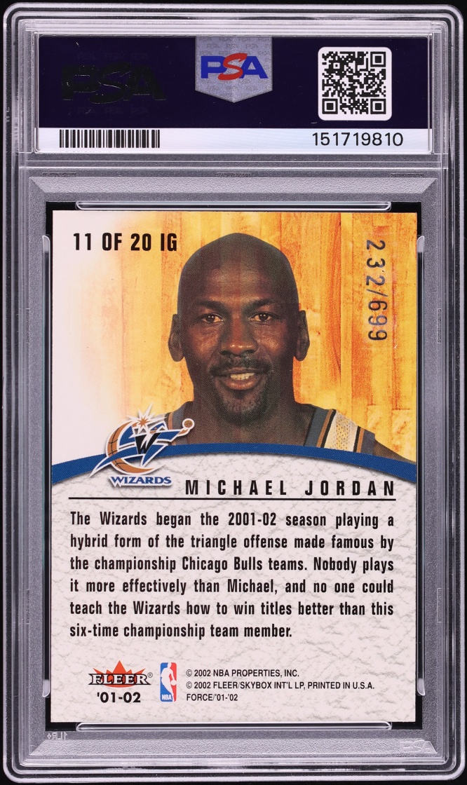 2001 Fleer Force Inside The Game Michael Jordan /699 #11IG PSA 10 GEM MINT - Photo 2