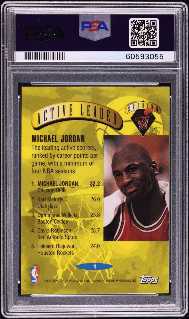 1995 Topps Power Boosters Michael Jordan #1 PSA 9 MINT - Photo 2