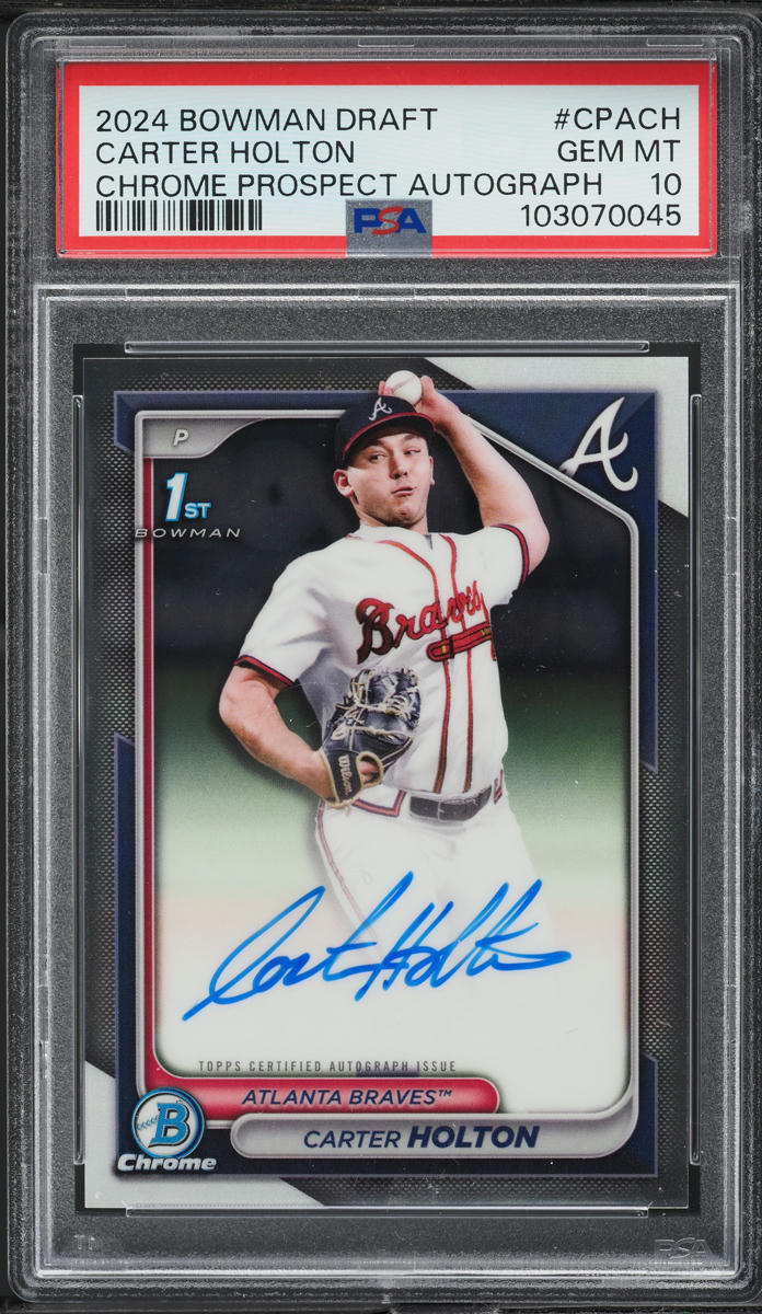 2024 Bowman Chrome Draft Carter Holton PROSPECT AUTO #CPA-CH PSA 10 GEM MINT