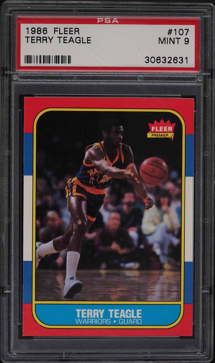 1986 Fleer Basketball Terry Teagle #107 PSA 9 MINT