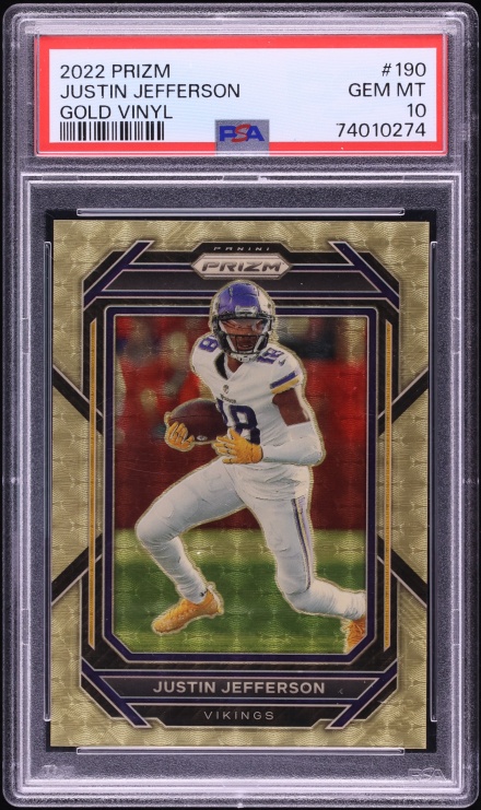 2022 Panini Prizm Gold Vinyl Justin Jefferson /5 #190 PSA 10 GEM MINT