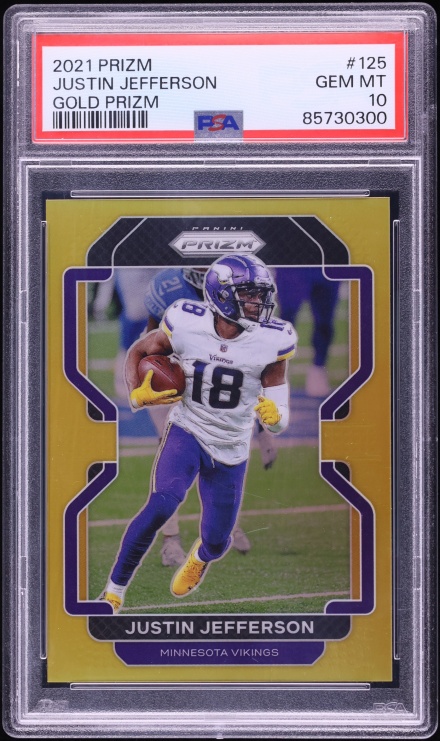 2021 Panini Prizm Gold Justin Jefferson /10 #125 PSA 10 GEM MINT