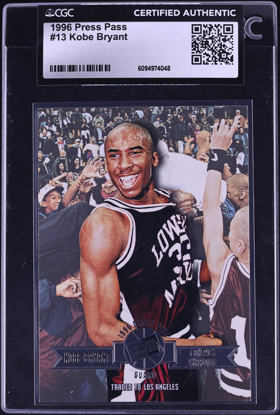 1996 Press Pass Basketball Kobe Bryant ROOKIE #13 CGC AUTH