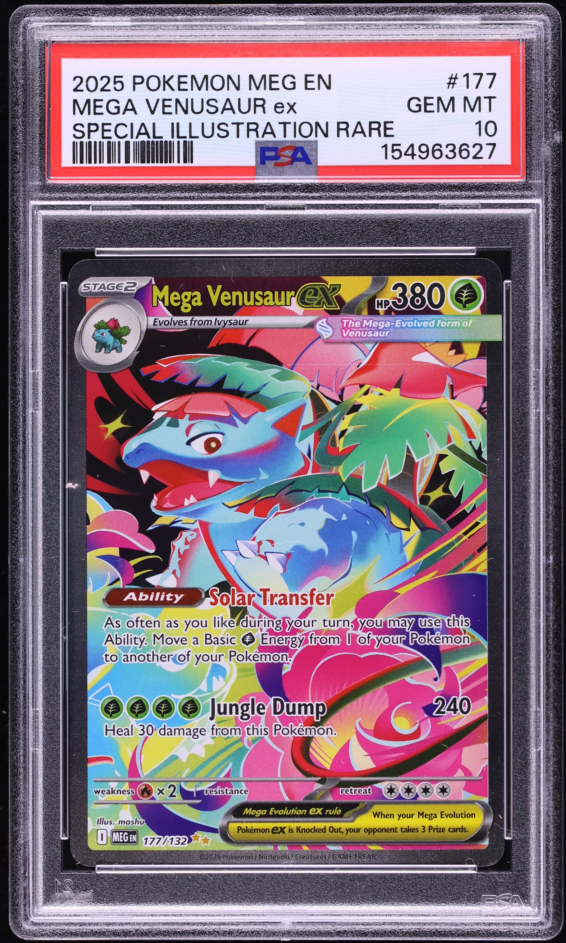 2025 Pokemon Mega Evolution SIR Mega Venusaur ex #177 PSA 10 GEM MINT