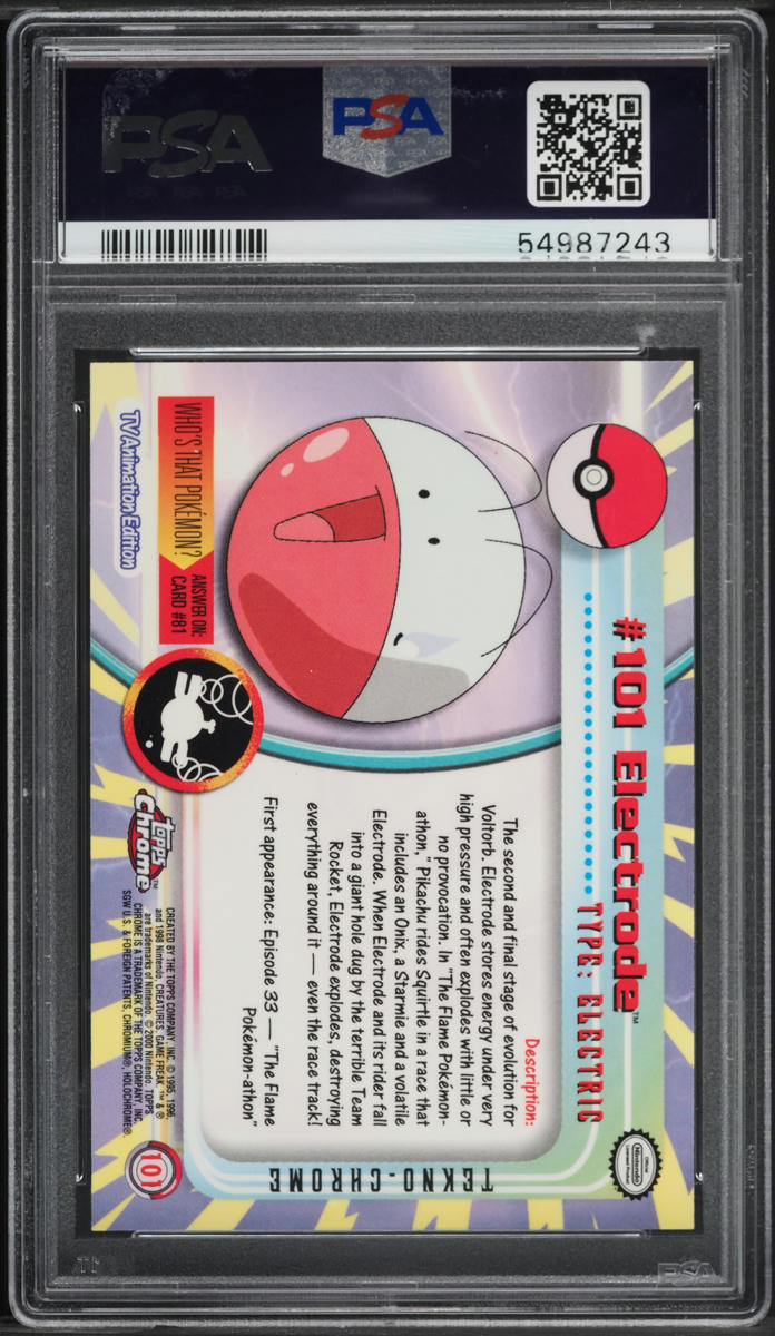 2000 Topps Chrome Pokemon T.V. Series 2 Tekno Electrode #101 PSA 10 GEM MINT