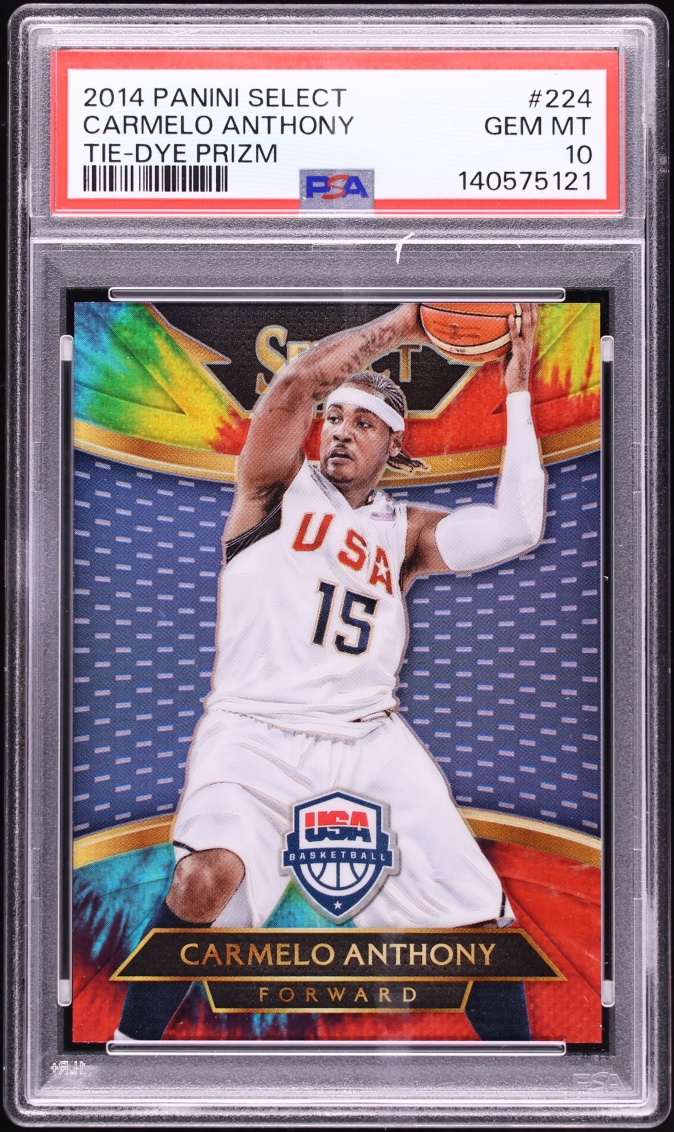 2014 Select Tie-Dye Prizm Carmelo Anthony 1/25 #224 PSA 10 GEM MINT - Photo 1
