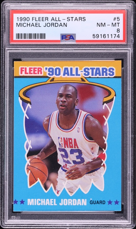 1990 Fleer All Stars Michael Jordan #5 PSA 8 NM-MT