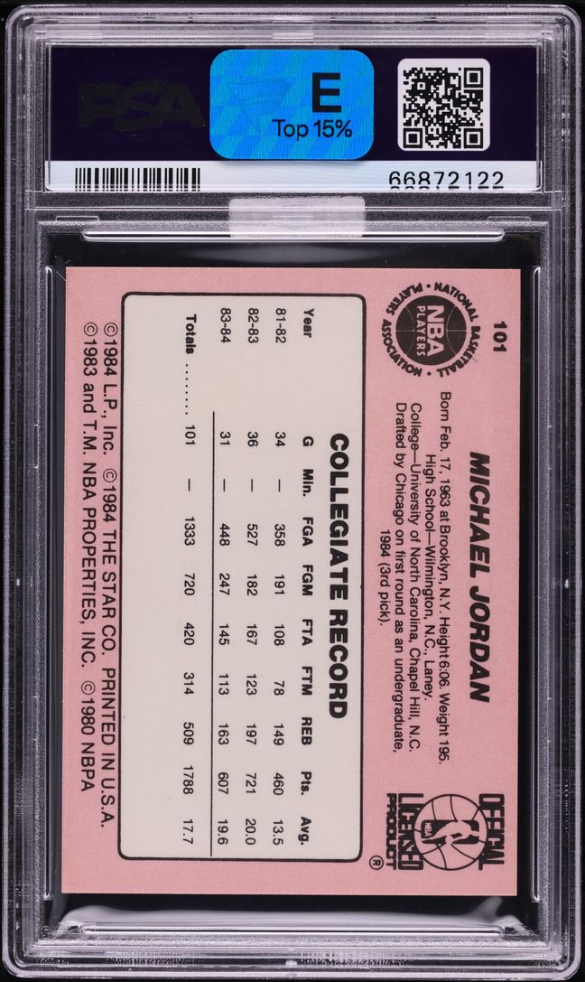 1984 Star Basketball Michael Jordan ROOKIE #101 MBA PSA 8 NM-MT