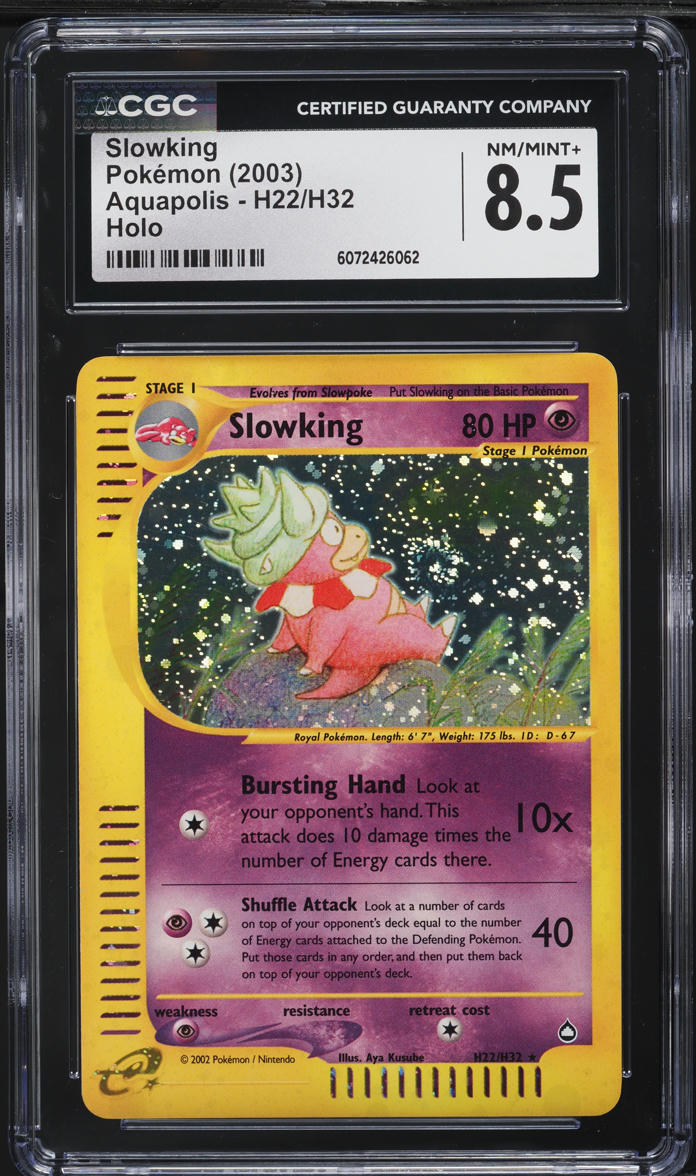 2003 Pokemon Aquapolis Holo Slowking #H22 CGC 8.5 NM-MT+