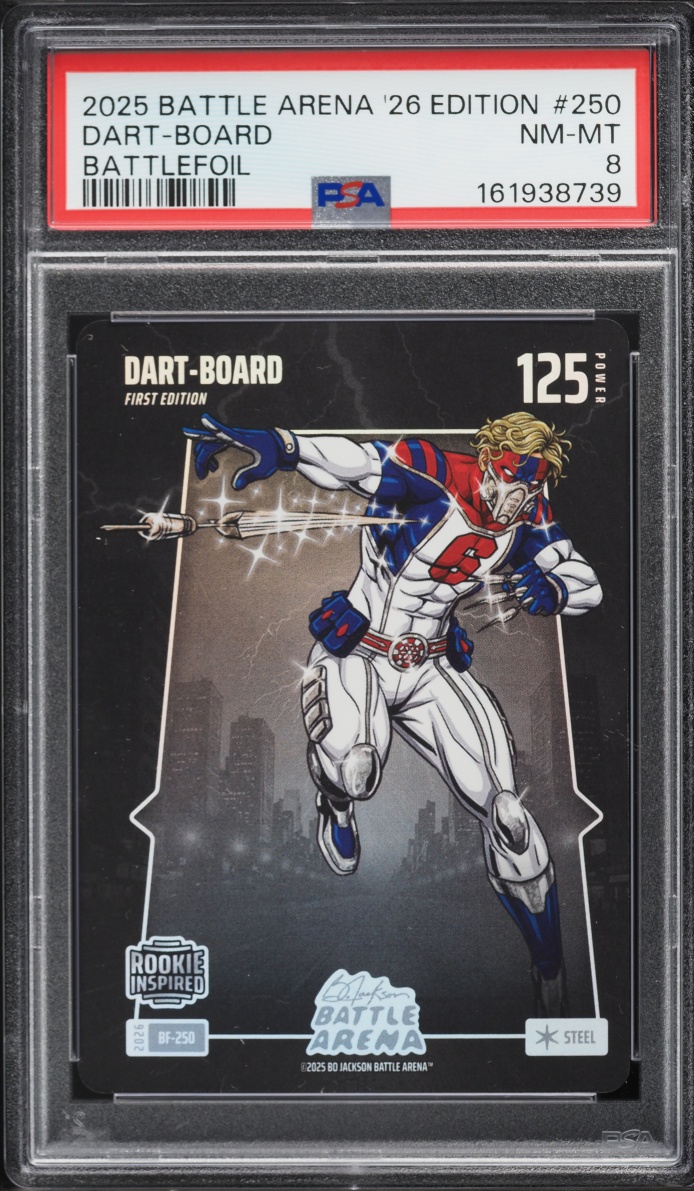 2025 Bo Jackson Battle Arena '26 Edition Battlefoil Dart-Board #250 PSA 8 NM-MT
