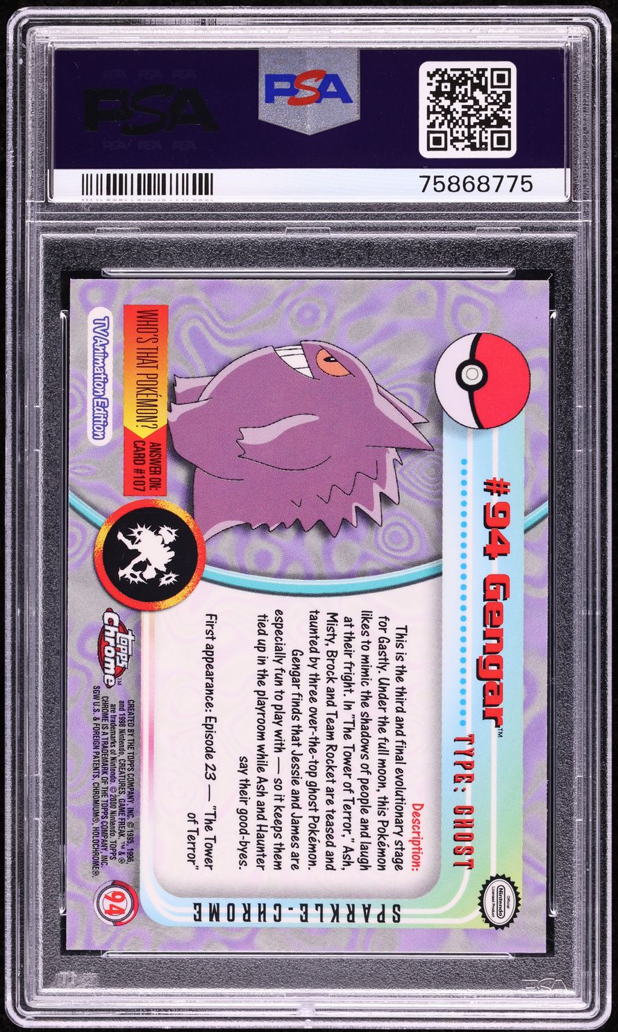 2000 Topps Chrome Pokemon Series 2 Sparkle Gengar #94 PSA 10 GEM MINT