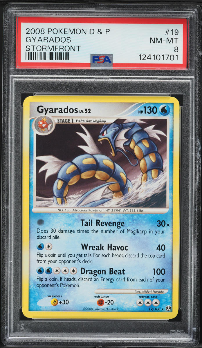 2008 Pokemon Diamond & Pearl Stormfront Gyarados #19 PSA 8 NM-MT