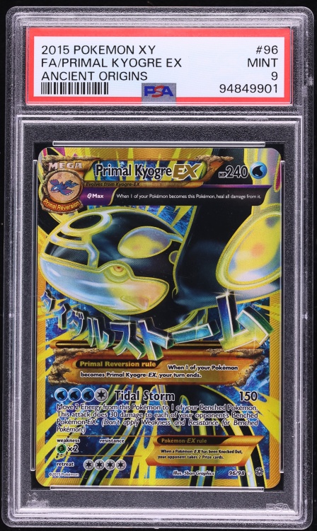 2015 Pokemon XY Ancient Origins Full Art Primal Kyogre EX #96 PSA 9 MINT