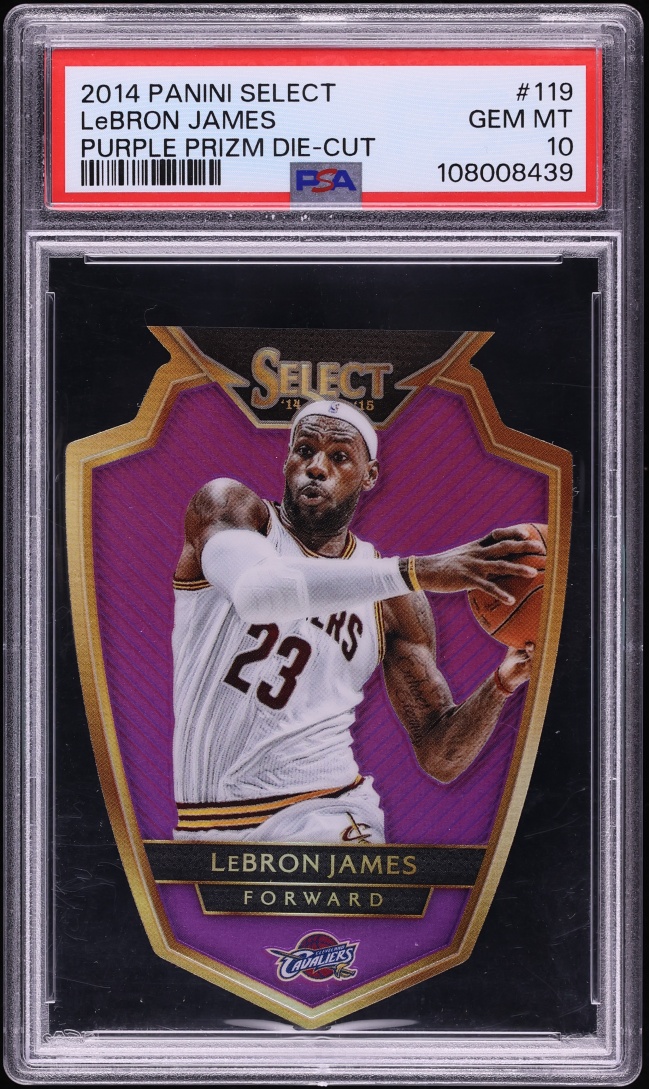 2014 Select Purple Prizm Die-Cut LeBron James /99 #119 PSA 10 GEM MINT