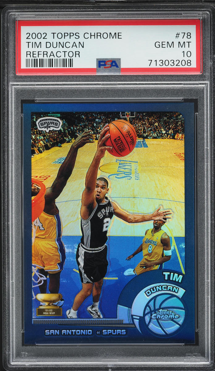 2002 Topps Chrome Refractor Tim Duncan #78 PSA 10 GEM MINT