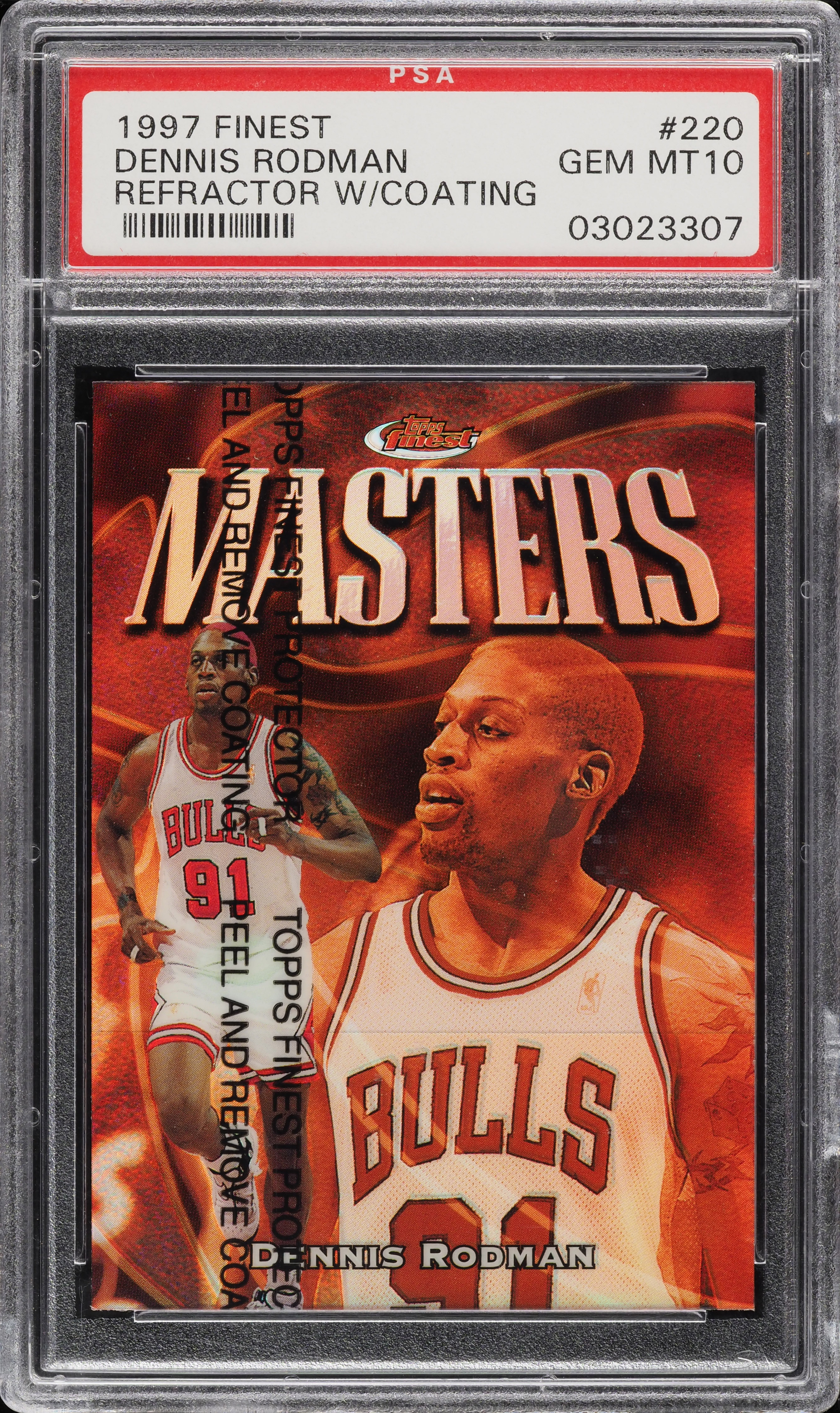 1997 Finest Refractor w/ Coating Dennis Rodman #220 PSA 10 GEM
