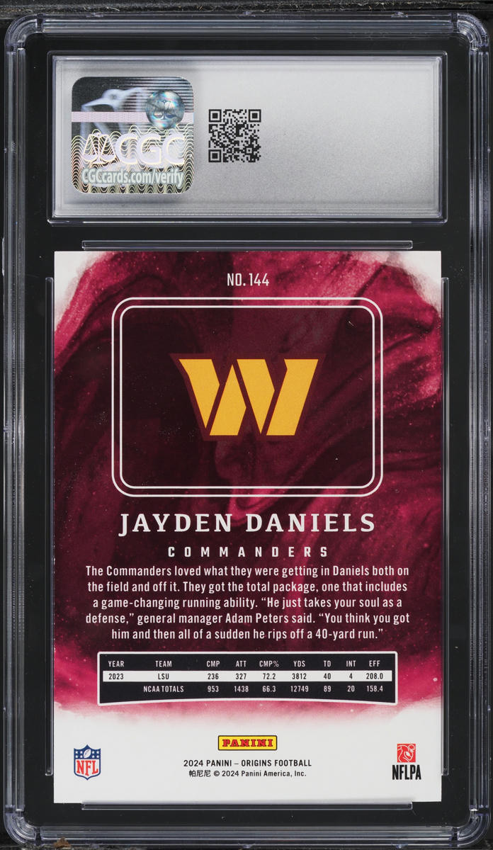 2024 Panini Origins Jayden Daniels ROOKIE #144 CGC 10 GEM MINT