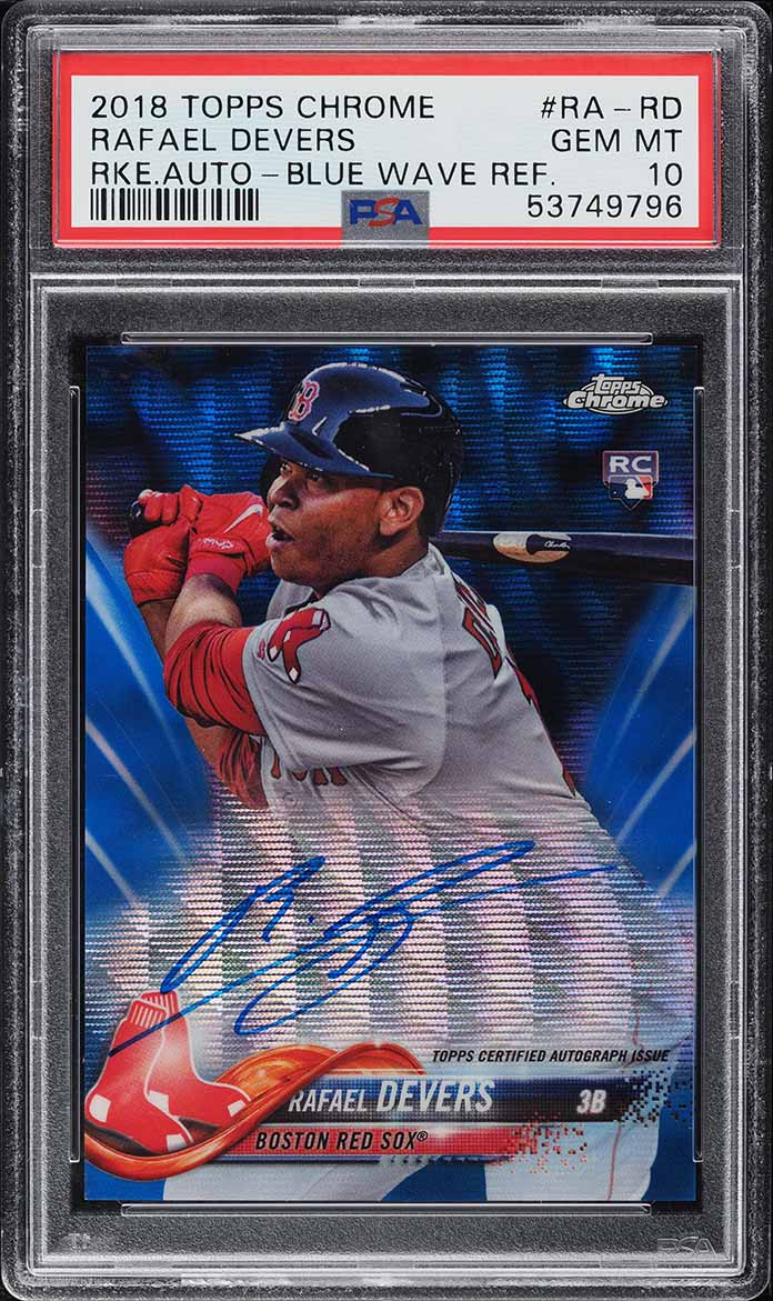 2018 Topps Chrome Refractor Rafael Devers ROOKIE RC #25 PSA