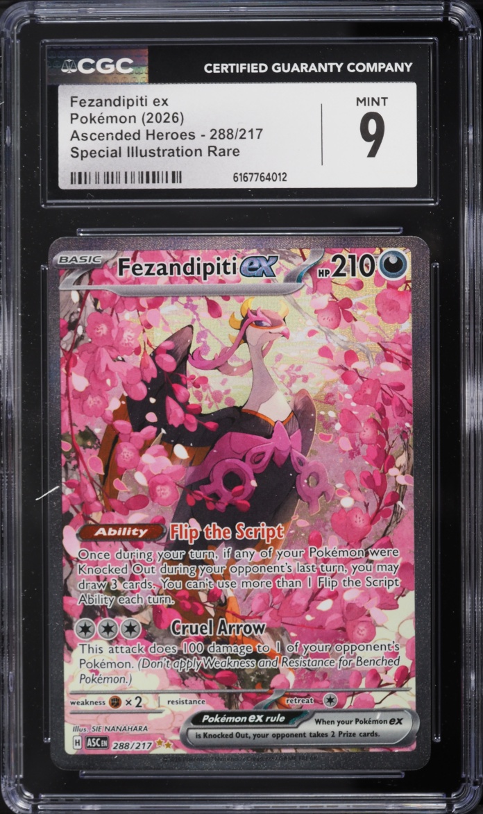 2026 Pokemon Mega Evolution Ascended Heroes SIR Fezandipiti ex #288 CGC 9 MINT