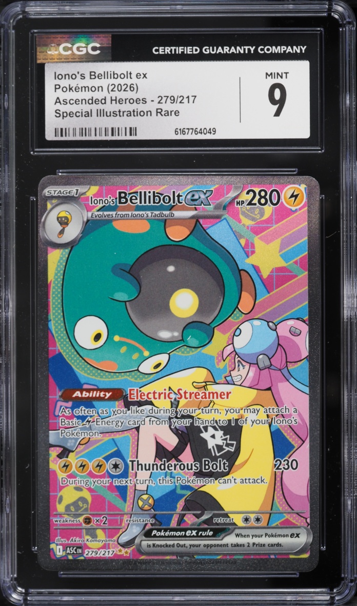2026 Pokemon Mega Evolution Ascended Heroes SIR Iono's Bellibolt ex #279 CGC 9 MINT