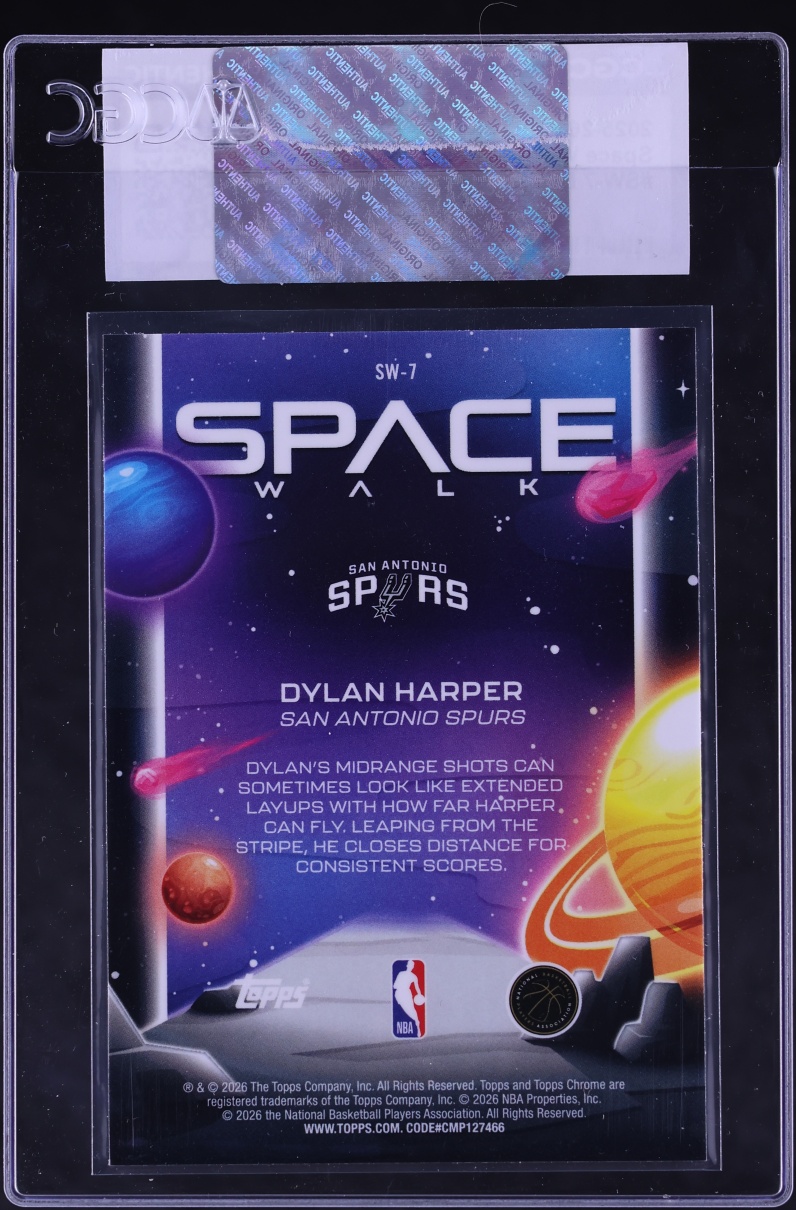 2025 Topps Chrome Cosmic Space Walk Dylan Harper ROOKIE #SW-7 CGC AUTH