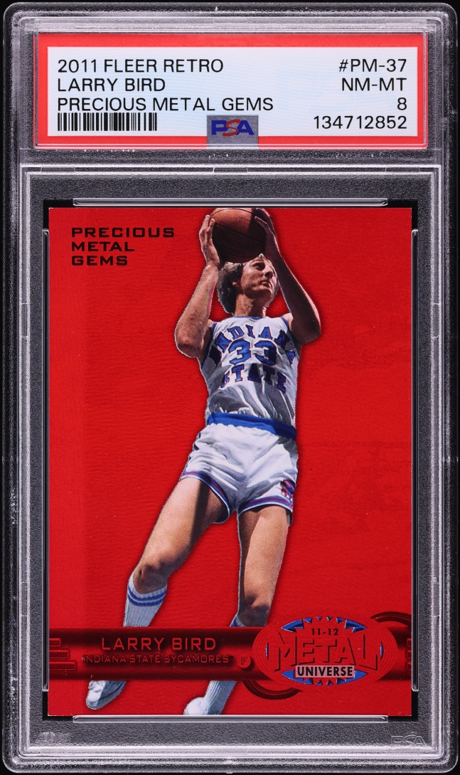 2011 Fleer Retro Precious Metal Gems PMG Larry Bird /150 #PM-37 PSA 8 NM-MT