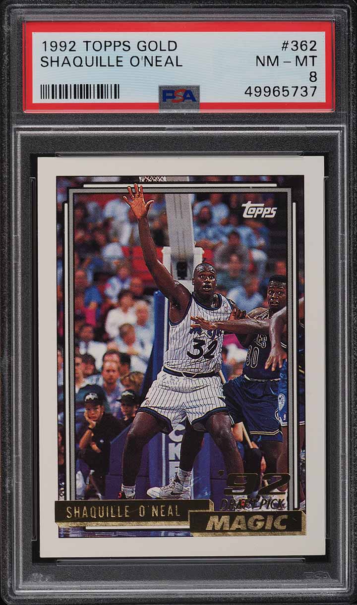 1992 Topps Gold Shaquille O'Neal ROOKIE #362 PSA 8 NM-MT on