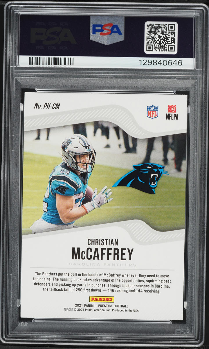 2021 Panini Prestige Power House Christian McCaffrey #PH-CM PSA 9 MINT