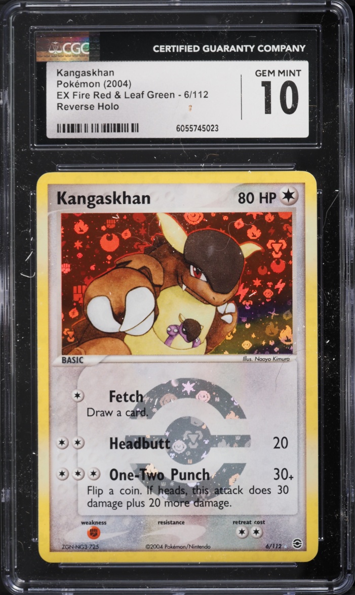 2004 Pokemon Ex Fire Red & Leaf Green Reverse Holo Kangaskhan #6 CGC 10 GEM MINT
