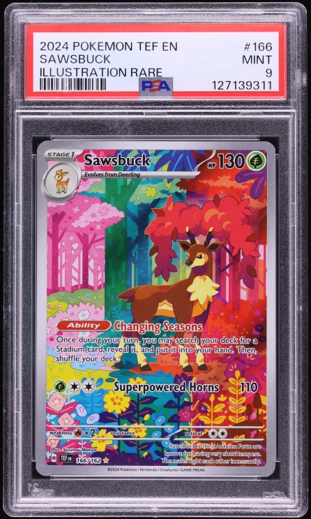 2024 Pokemon Scarlet & Violet Temporal Forces IR Sawsbuck #166 PSA 9 MINT
