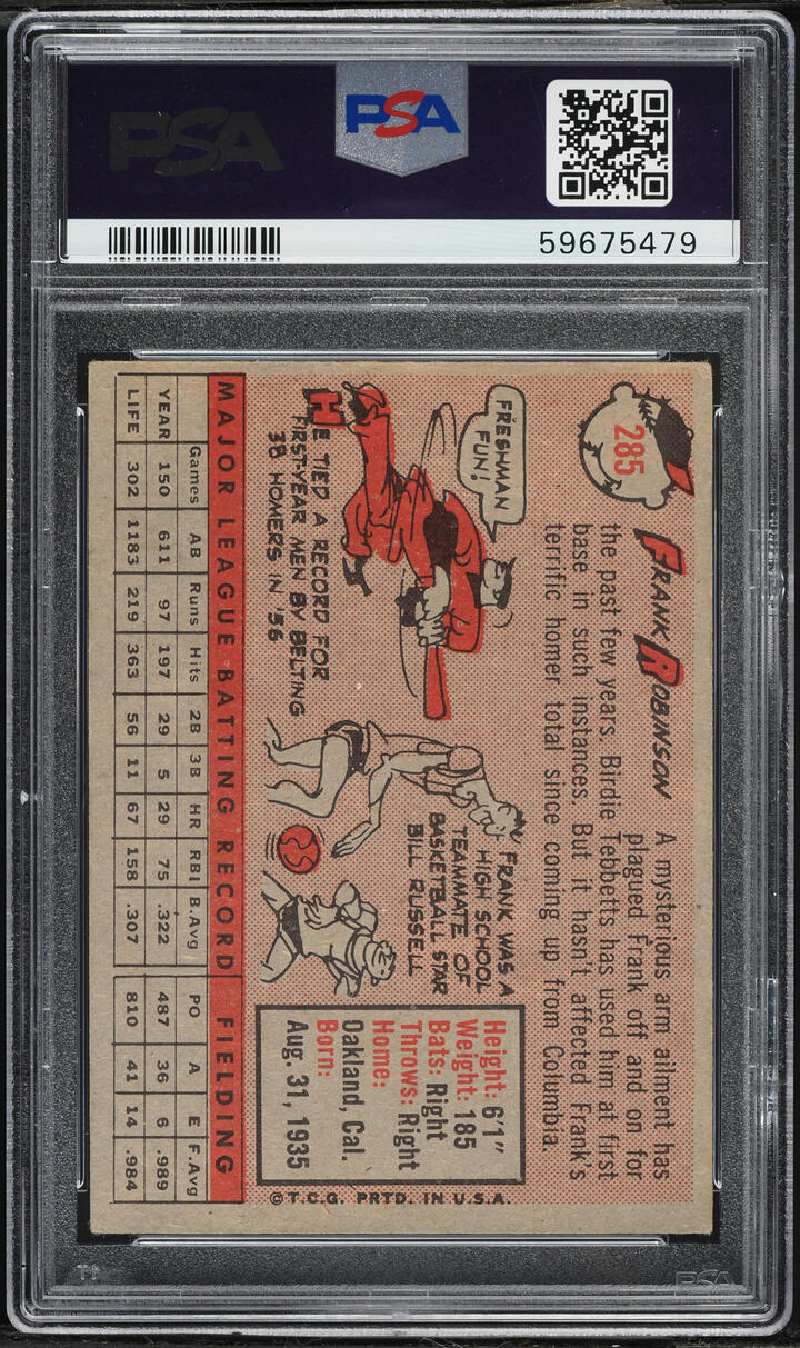 1958 Topps Frank Robinson #285 PSA 3 VG