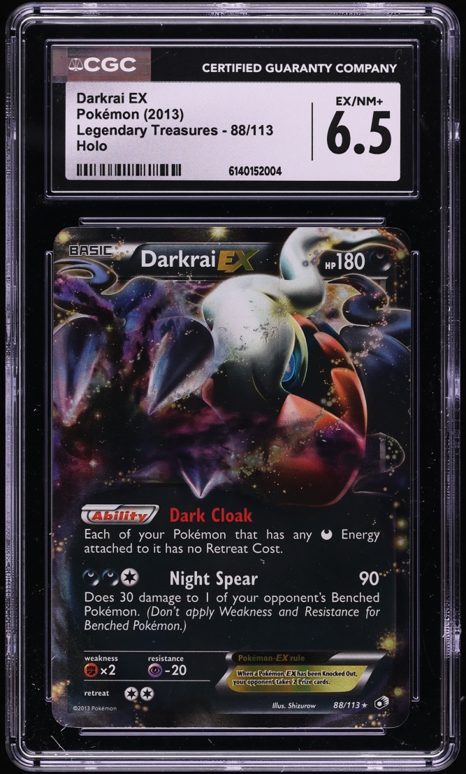 2013 Pokemon Black & White Legendary Treasures Holo Darkrai EX #88 CGC 6.5 EXMT+