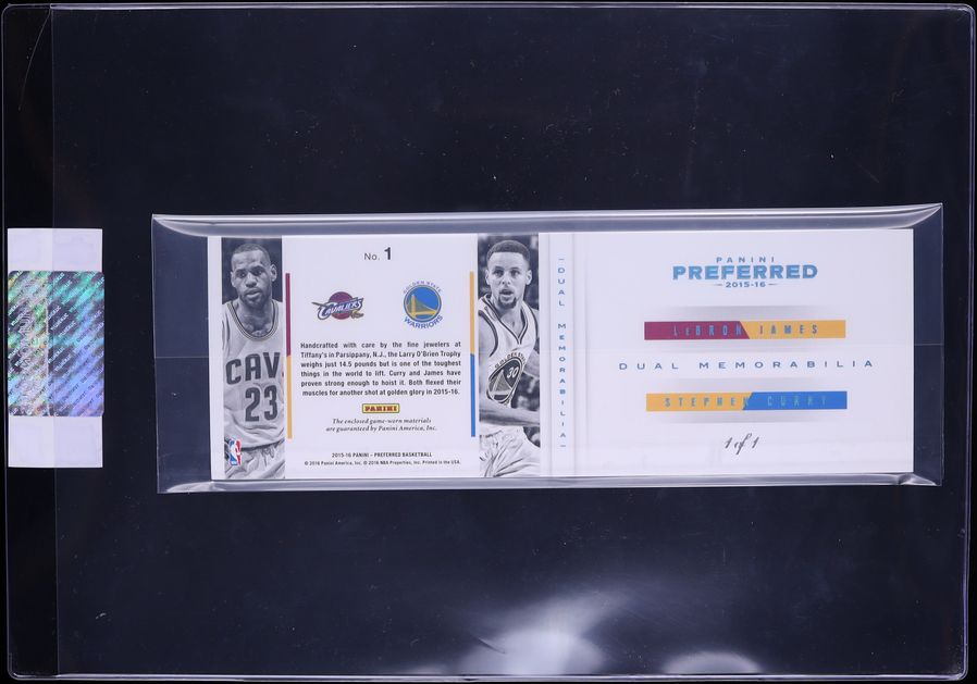 2015 Panini Preferred Super Prime LeBron James Stephen Curry PATCH 1/1 CGC AUTH