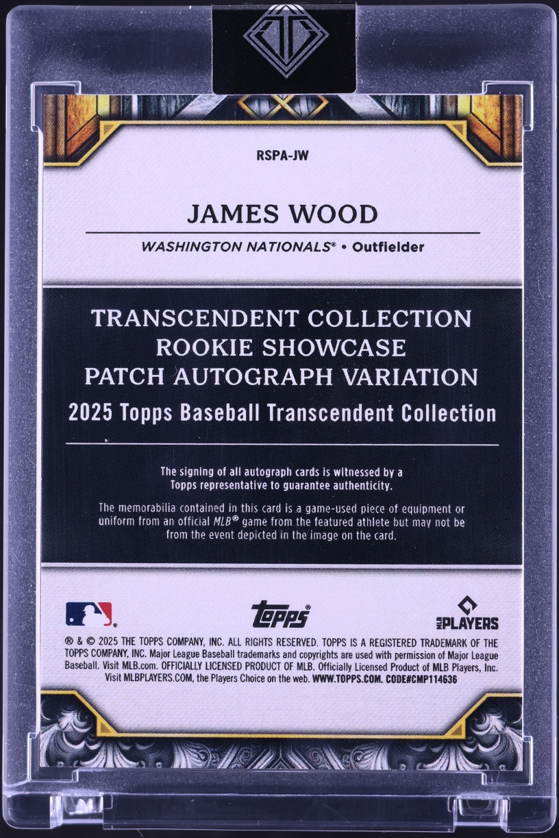 2025 Topps Transcendent Collection Showcase James Wood ROOKIE PATCH AUTO /25 #RSPA-JW