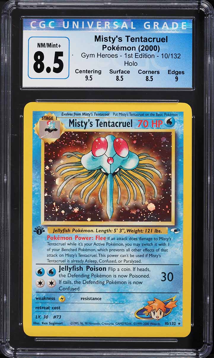 2000 Pokemon Gym Heroes 1st Edition Holo Misty's Tentacruel #10 CGC 8.5 NM-MT+