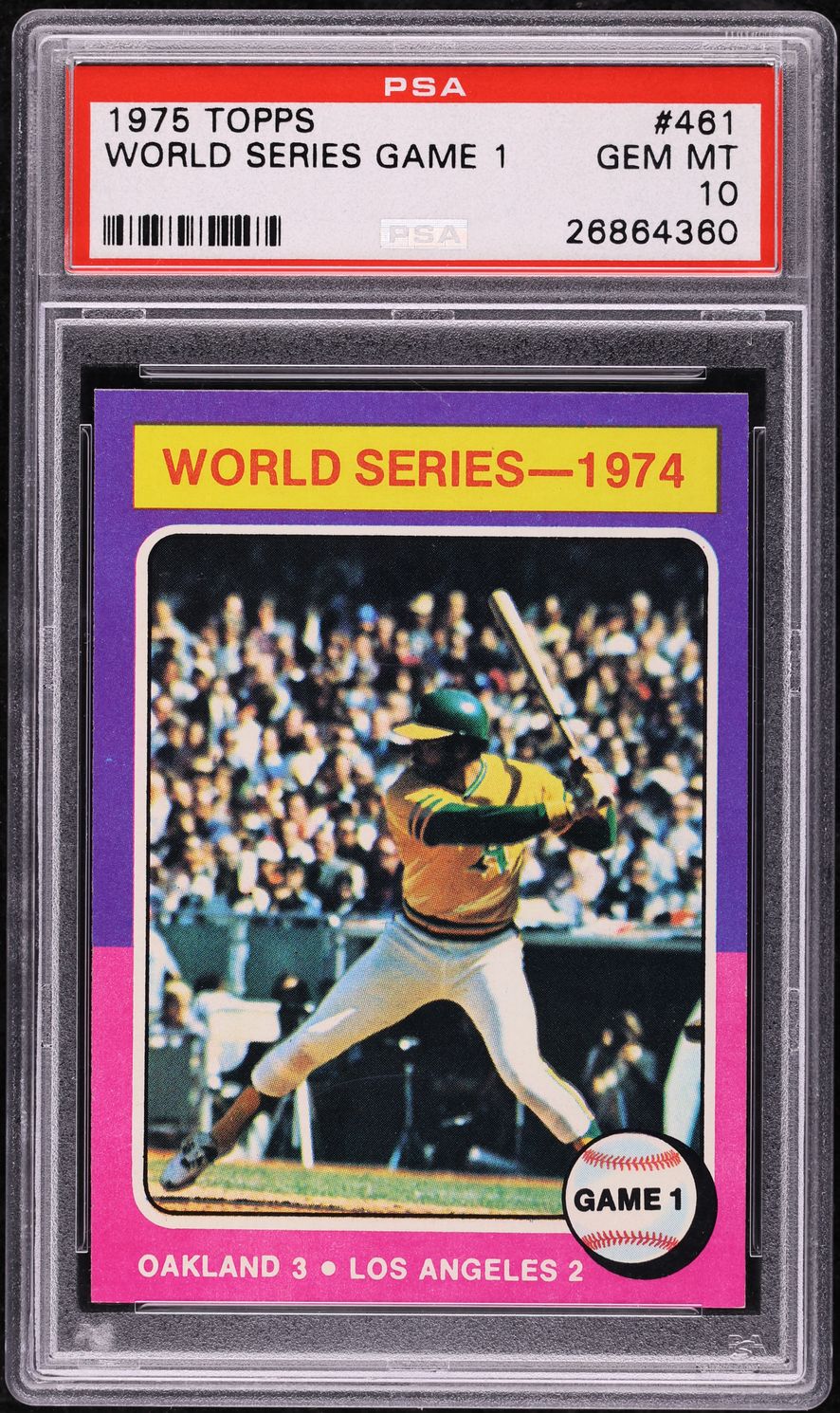1975 Topps Reggie Jackson WORLD SERIES GAME 1 #461 PSA 10 GEM MINT