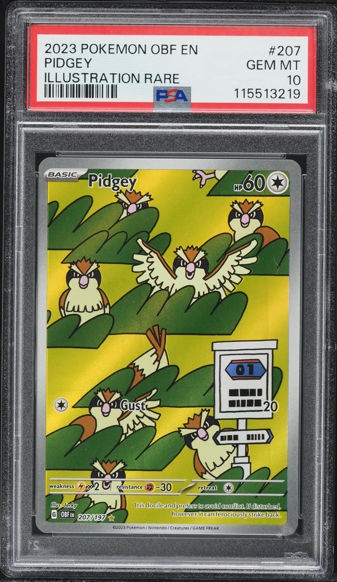 2023 Pokemon Scarlet & Violet Obsidian Flames IR Pidgey #207 PSA 10 GEM MINT