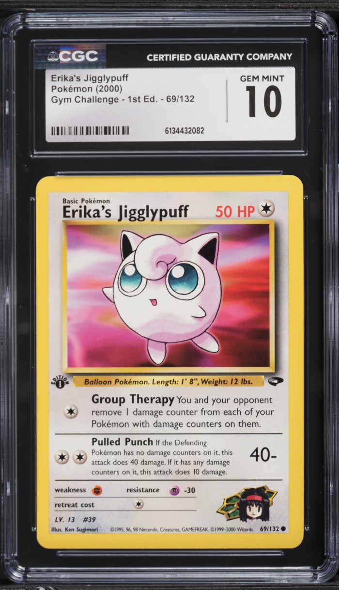 2000 Pokemon Gym Challenge 1st Edition Erika's Jigglypuff #69 CGC 10 GEM MINT