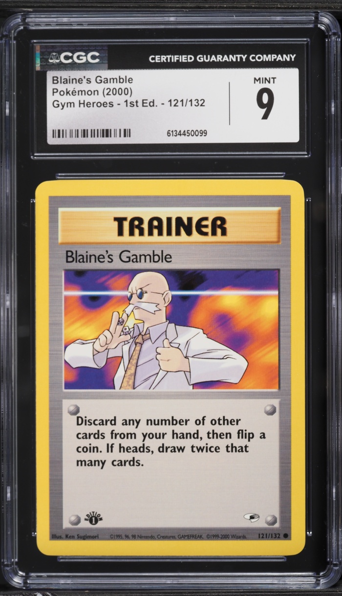 2000 Pokemon Gym Heroes 1st Edition Blaine's Gamble #121 CGC 9 MINT