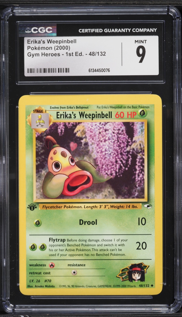 2000 Pokemon Gym Heroes 1st Edition Erika's Weepinbell #48 CGC 9 MINT